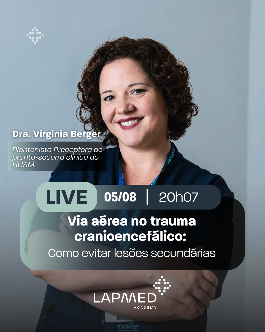 Dra. Virginia Berger em live da LAPMED Academy