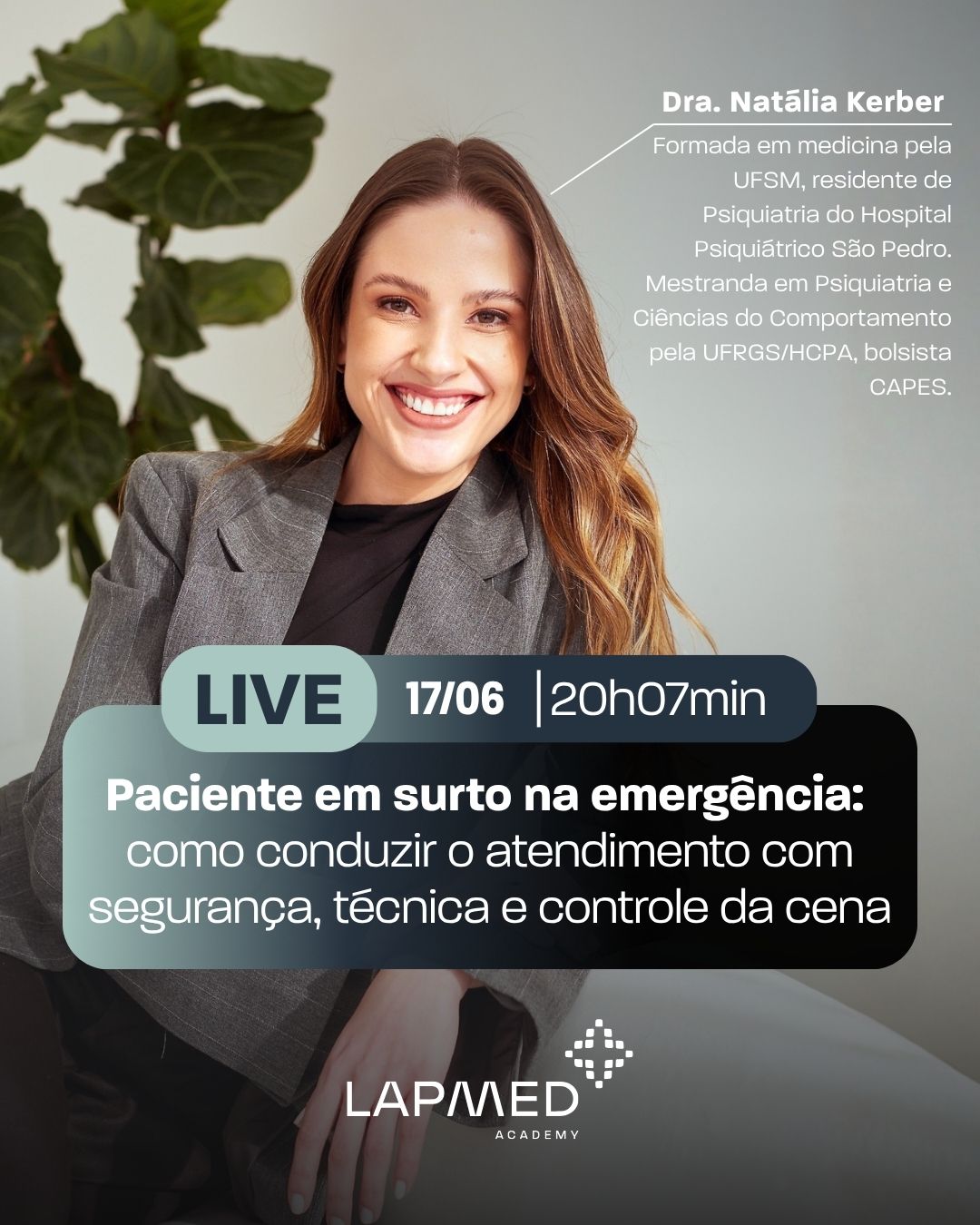 Dra. Natália Kerber em live da LAPMED Academy